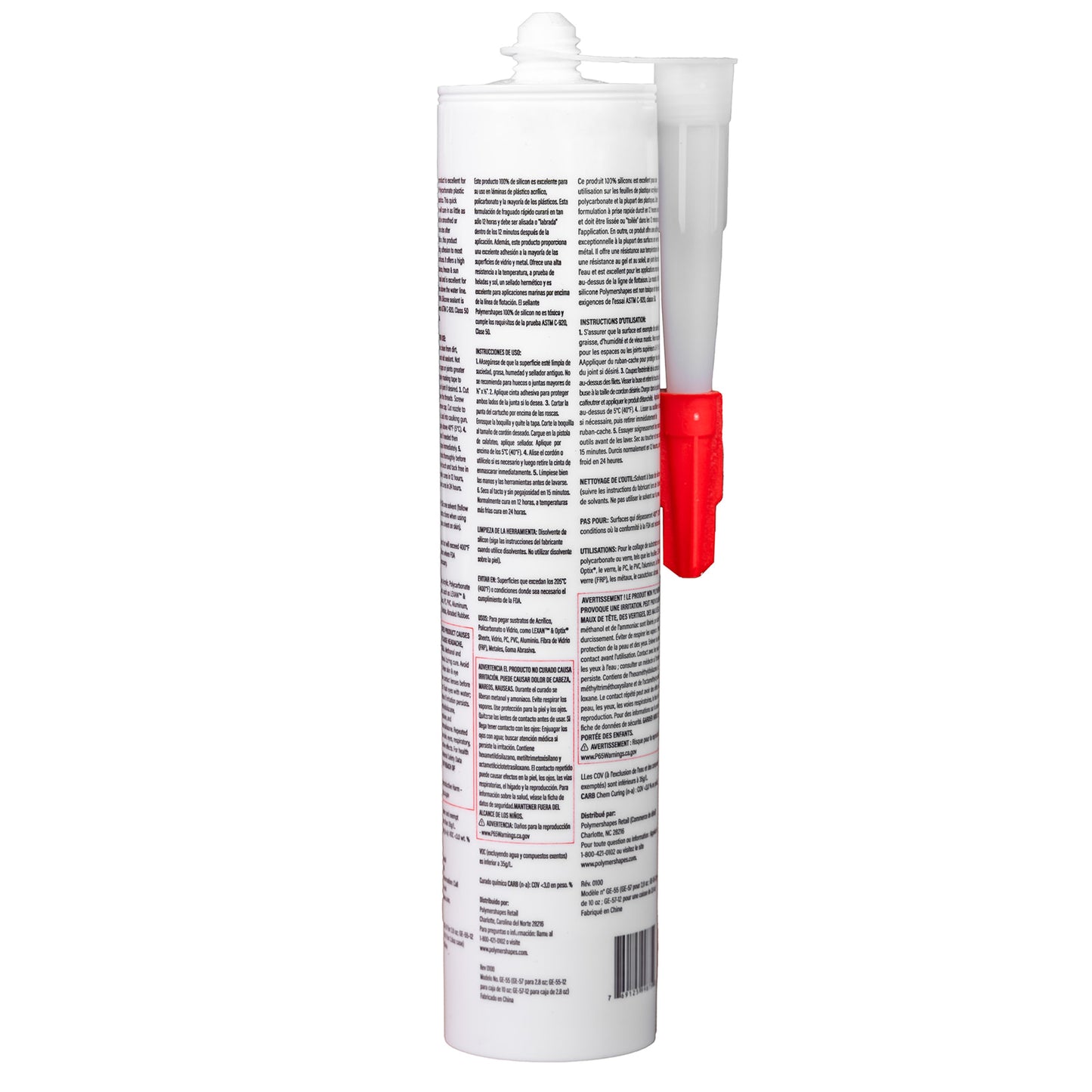 Clear Polymershapes Silicone Sealant Tube