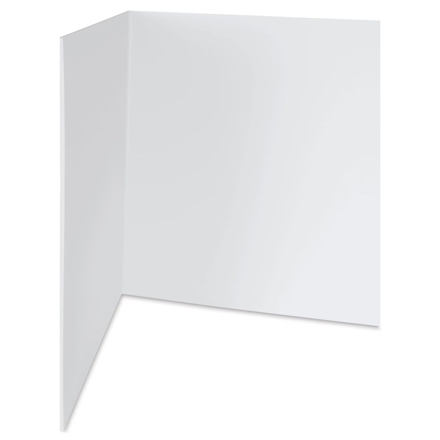 White bifold presentation board two panel self standing display