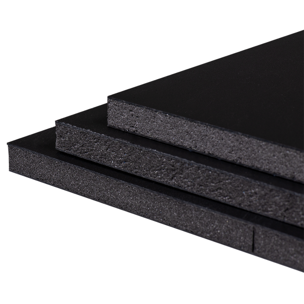 Black foam board with black core and black paper facers