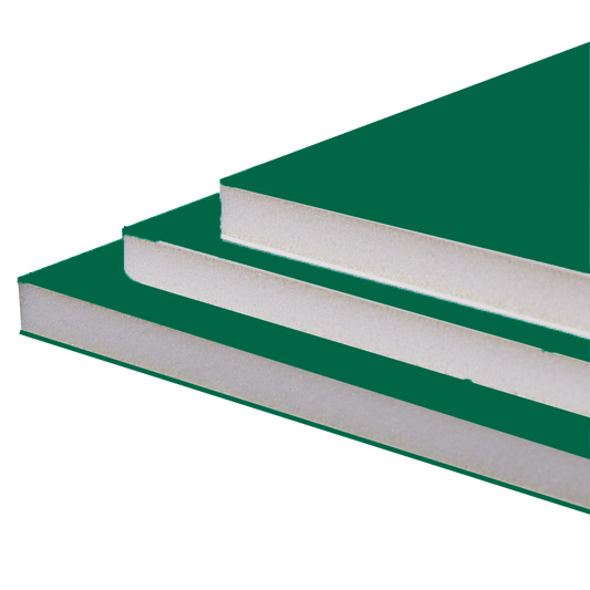 Green foam board with white core for environmental and nature displays