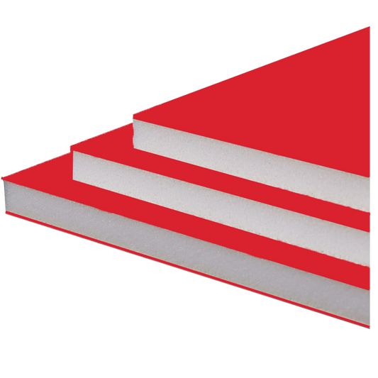 Red foam board with white core for Valentine's Day and holiday displays