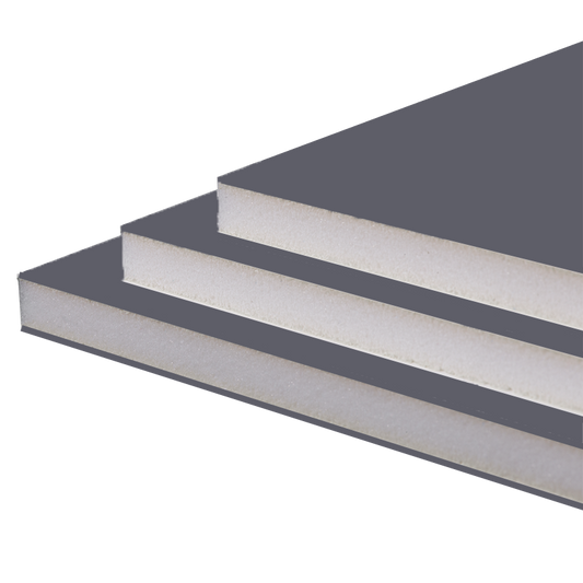 Gray slate foam board with white core for modern professional displays