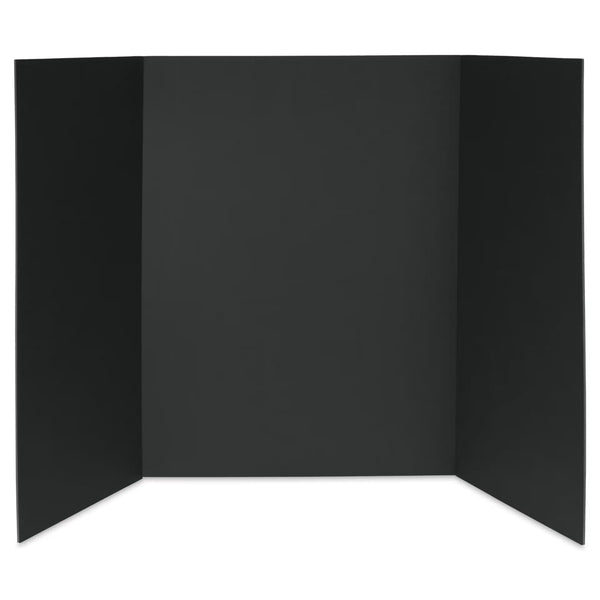 Black three panel presentation board with black core